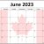 June 2023 Calendar Canada Flag