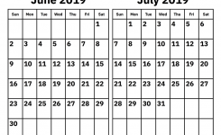 June And July 2019 Calendar Printable Calendar 2019