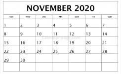 Kalender November 2020 Drucken | Kalender 2020 Zum Ausdrucken