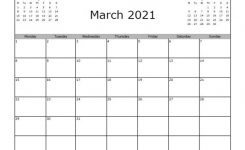 March 2021 Calendar Excel In 2020 | June Calendar Printable