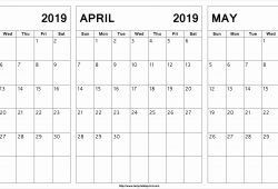 March April May Calendar 2019