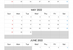 March April May Calendar 2022 Printable