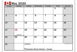 May Calendar 2020