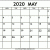 Blank Calendar May 2020