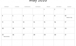 May 2020 Editable Calendar With Holidays