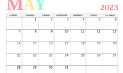 May June 2023 Calendar Colorful