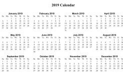 Mini Yearly Calendar 2019 Printable Free Calendar Templates