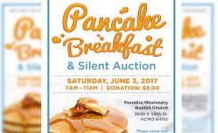 New Era Youth Dept Pancake Breakfast Fundraiser Flyer Design On