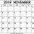 June November 2019 Printable Calendar