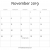 Editable November 2019 Calendar