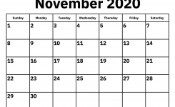 November 2020 Calendars – Printable Calendar 2020