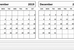 October November December 2019 Calendar Pdf