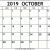 Free October November Calendar 2019