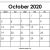 Printable Calendar October 2020 Monthly