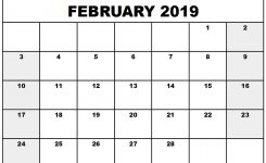 Online February 2019 Calendar Editable Free Online Calendars