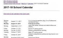 Orange County Public School Calendar Kostilka