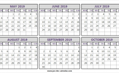 Print Calendar May 2019 To October 2019 Online Month Calendar