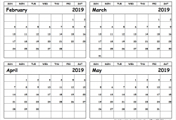February May 2019 Calendar