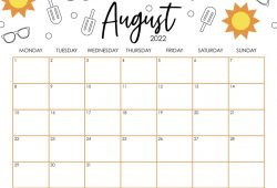Print Free Calendar Aug 2022