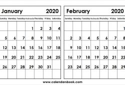 January February Calendar 2020