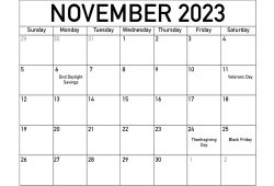 Print November 2023 Calendar