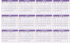 Printable 2019 Full Year Calendar Template On 1 Page Us Edition
