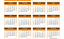 Printable 2019 Yearly Calendar Template Us Edition Chamfer