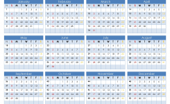 Printable 2019 Yearly Calendar Template Word Excel Pdf Image