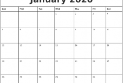 Printable 2020 Monthly Calendars