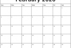 2020 Calendar Monthly Printable
