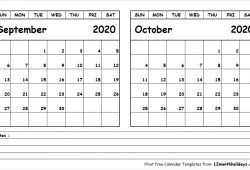Calendar September And October 2020 Template