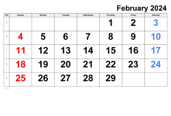 Printable Calendar February 2024
