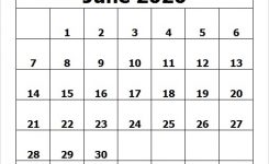 Printable Calendar June 2020 Template Pdf Excel Word Image