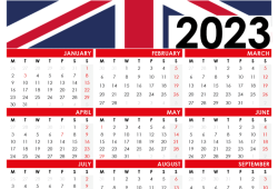 Printable Calendar May 2023 with uk Flag