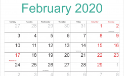 Printable February 2020 Calendar With Holidays February 2020
