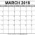 2019 Calendar Of March