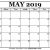 Printable Calendar May 2019