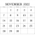 Printable Nov Calendar 2022 Template