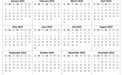 Printable Yearly Calendar 2019 Printable Calendar 2019 Pinterest