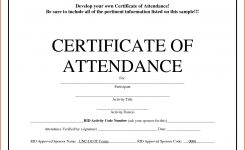 Sample Attendance Certificate Canasbergdorfbibco