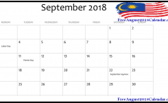 September 2018 Calendar With Holidays Malaysia Free March 2019