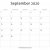 September 2020 Calendar Fillable