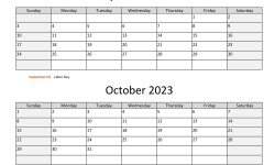 September October 2023 Printable Calendar