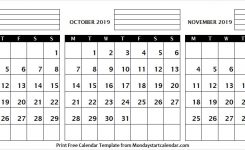 September October And November 2019 Calendar United States Print