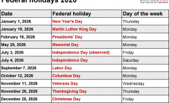 Us Federal Holidays 2026